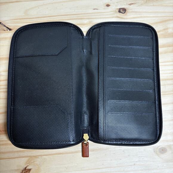 Bottega Veneta Zip Around Compartment Pouch Wallet Organizer Black Leather Italy - Picture 5 of 11